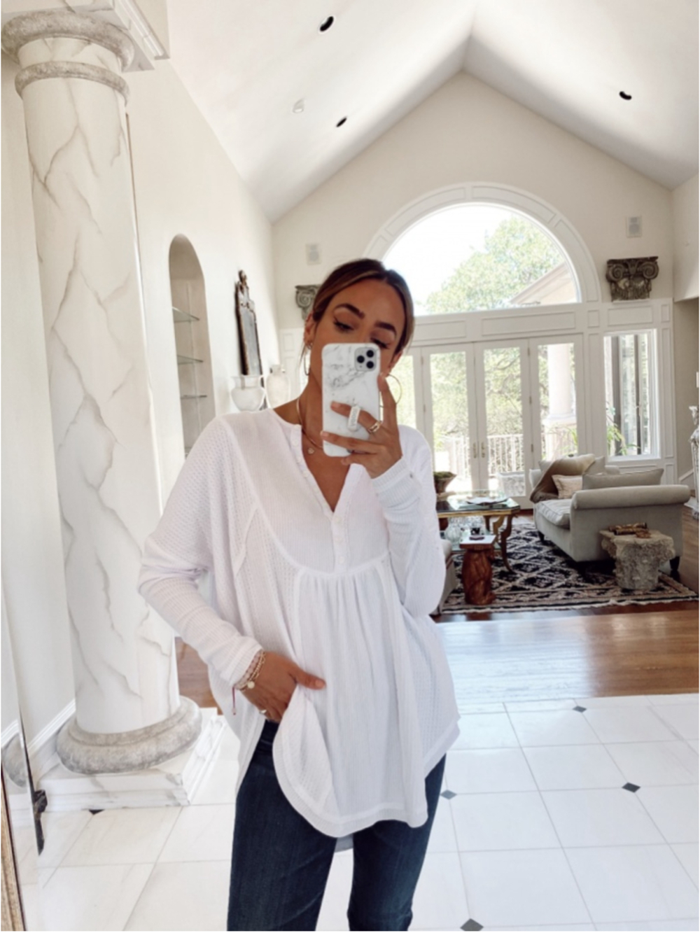 Free People Leo Henley White XS